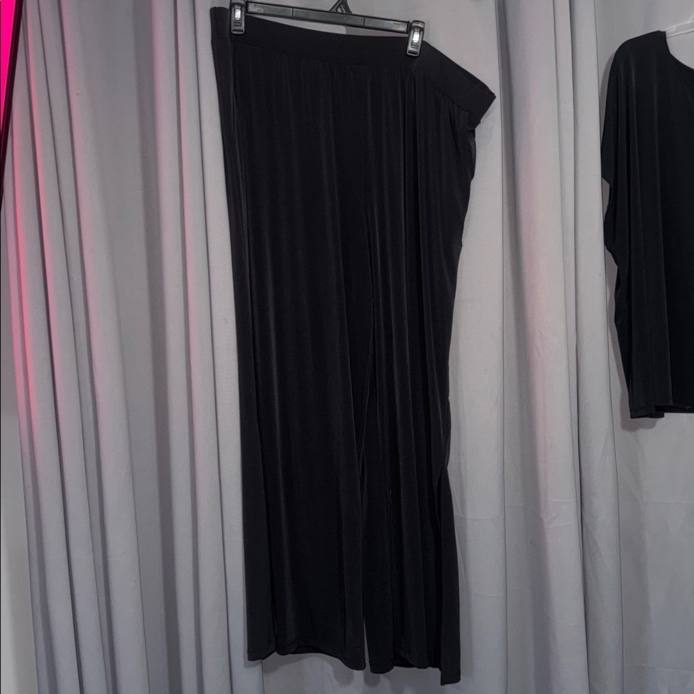 Elegant Black  3X 2 item Set pants and blouse - Picture 3 of 6